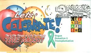 Therome 4196 Lets Celebrate AFDCS Celebrates Volunteers Postmark Organ Donation
