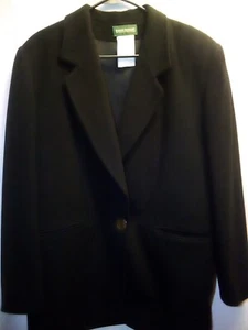 Harve`Bernard Benard Holtzman Women's 12 Career Blazer Black Wool Cashmere Tweed - Picture 1 of 8