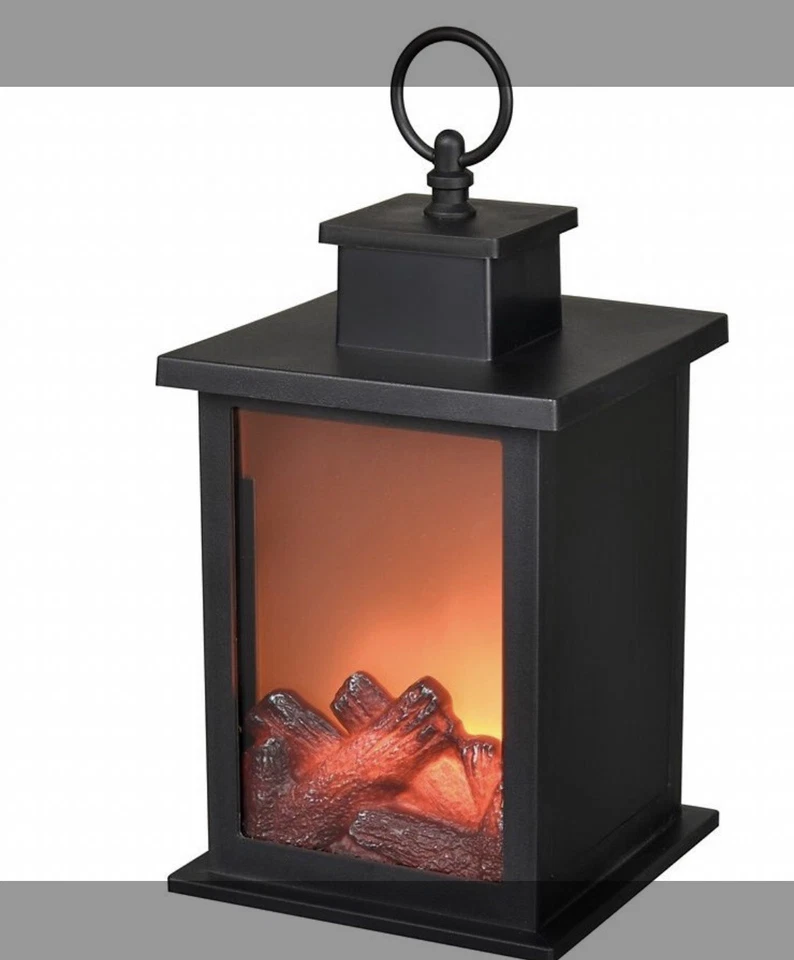 Grayson Home Small LED Tabletop Fireplace Black 8 Inch Great Gift