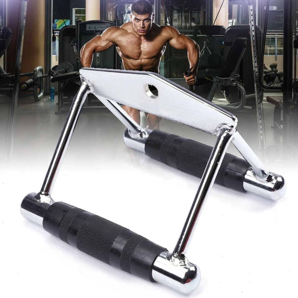 Rudergriff Parallelgriff Latzug Griff Seilzuggriff Trainingsgriff Stahl+TPE DHL - Bild 1 von 4