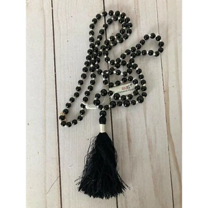 New Vineyard Vines Beaded  Black  Tassel 22” Necklace J - Picture 1 of 4
