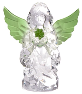 JARDÍN DE LOS DESEOS - Ángel de la Guarda de la Suerte - Estatua Regalo -3. 1/2" W. x 3. 1/2" H. - Imagen 1 de 3