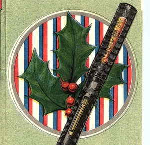 Pluma Estilográfica Waterman's 1920 Anuncio Folleto Lista de Precios Navidad Ejército Azul Marino Tinta - Imagen 1 de 3