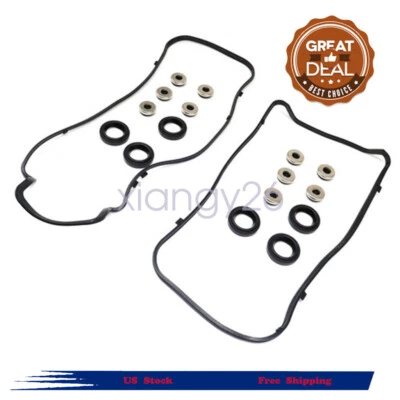 Fits 2008-2017 Honda Acura Pilot MDX V6 Front/Rear Valve Cover Gasket Set USA - Image 1 of 4