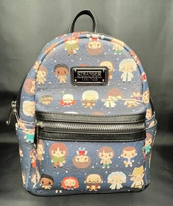 Stranger Things Characters Mini Backpack 10" Lunch Box Purse w/2 Zipper Pockets - Picture 1 of 17