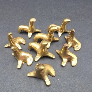 Vintage massive Messing Robbe Seelöwe massive Miniatur Figur Menge 9 - Bild 1 von 10