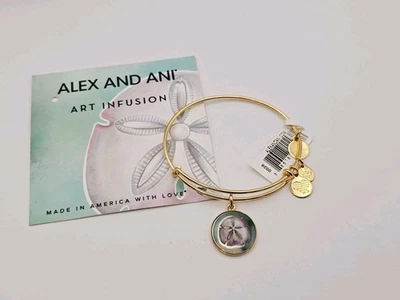 Alex & Ani " Sandollar " Gold Seaside Art Infusion Charm Bangle Bracelet  ✨️ - Image 1 of 4