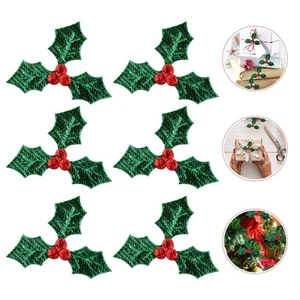 100 Pcs Christmas Ornaments Pendants Gauge Holly for Decorations Craft - Picture 1 of 12