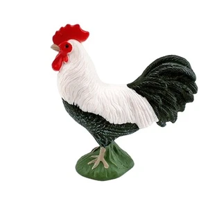 Black White Rooster Model Educational Farm Pvc Chickens Figurine Sculpture - Picture 1 of 6