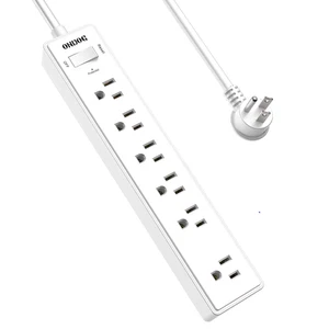 Protector contra sobretensiones Power Strip - 6 tomas de corriente y cable de extensión de 6 pies, 1680 julios, - Imagen 1 de 12