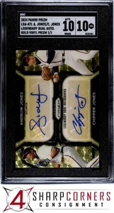 2024 PRIZM DOBLE AUTO ORO VINILO ANDRUW JONES-CHIPPER JONES 1/1 SGC 10 AUTOMÁTICO 10 - Imagen 1 de 5