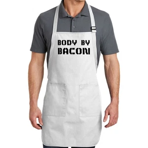Divertido Novedad Delantal de Tocino Regalo Amante del Tocino Delantal Cuerpo Por Tocino Desayuno Humor - Imagen 1 de 2