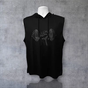 Manfinity Sz XL Sleeveless Hooded Workout Shirt, Black/Gray, Graphic. NS-11 - Picture 1 of 7