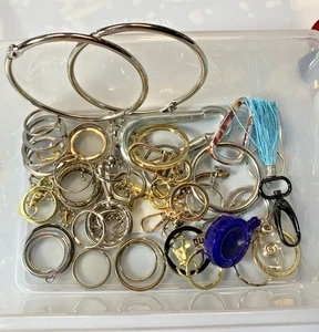 Mixed Keychain Keyring Findings Recycled Lot of 50+ Assorted Pieces Various Size - Picture 1 of 2