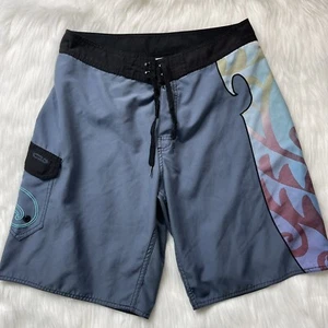 Camisa loca para hombre 32 pantalones cortos de baño gris tabla de surf baúles bolsillos hasta la rodilla - Imagen 1 de 5