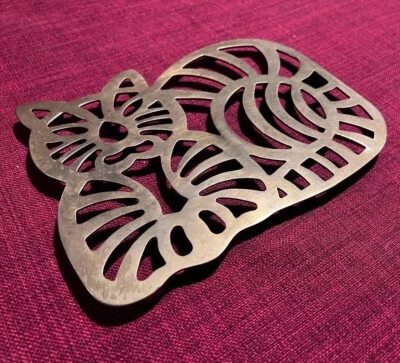 Sottopentola a forma di gatto in ottone - Immagine 1 di 2