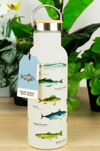 GR Fish Fishing Water Bottle Double-Walled Stainless Steel 500ml Hot or Cold - Picture 1 of 2