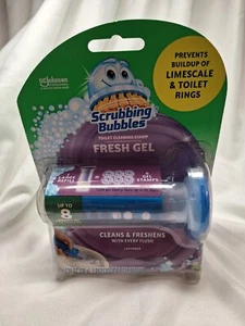 SCRUBBING BUBBLES Toilt Bowl Cleaning Gel Stamps + Dispenser Set Fresh Lavender - Picture 1 of 7