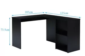 L Shape Computer Desk Table Home Office Black Unit FREE SHIPPING - Picture 1 of 3