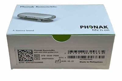 Micrófono remoto Phonak con divisor Mini-USB 076-0039-P509 Phonakmic V2.0 nuevo EE. UU. Foto 1 de 4