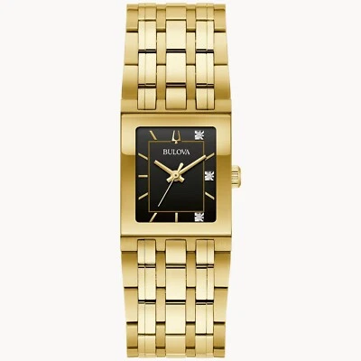 Bulova Women's Modern Quartz Gemmed Gold Stainless Steel Watch 21 MM 97P167 - Image 1 of 4