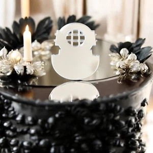 Diving Helmet Shaped Cake & Cupcake Toppers, Many Colours & Sizes Plain/Engraved - Imagen 1 de 6