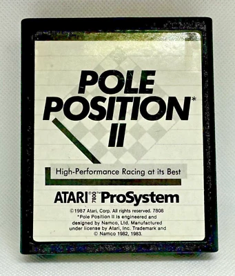 Pole Position II 2 (Atari 7800 1987 ProSystem) Game Cartridge Only Tested GREAT - Image 1 of 4