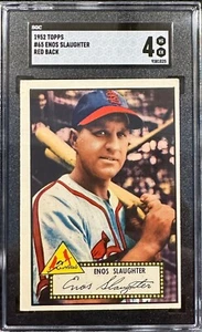 1952 TOPPS Baseball Card #65 ENOS SLAUGHTER - HOF ST. LOUIS CARDINALS SGC 4 - Picture 1 of 2
