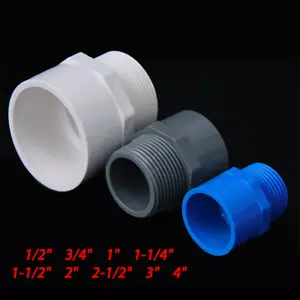 PVC Übergangsnippel Klebemuffe x Außengewinde PVC Fittings Klebefitting 1/2"-4" - Picture 1 of 8