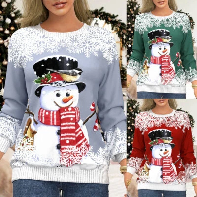 MARKENLOS Damen Weihnachtspulli Pullover Sweatshirt Hoodie Weihnachten Jumper T shirt Tops
