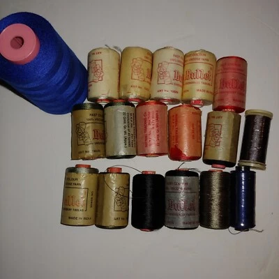 15 Bullet Embroidery Thread Spools #1502-N India plus some extra - Image 1 of 2