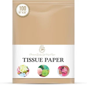 Desert Tan Gift Wrapping Tissue Paper for Gift Packaging, Floral, Birthday, Chri - Picture 1 of 1