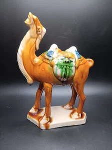 Dromedario Smaltato Stile Sancai Tricolore Cammello Ceramica Ceramica Tang Via della Seta - Foto 1 di 6
