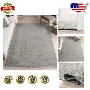 Durable 4' Round Braided Area Rug – UV Resistant for Indoor & Outdoor Spaces - Picture 1 of 9