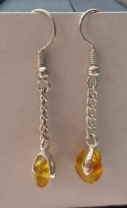 Damenschmuck Ohrhänger-Bernstein 4 cm Gesamtlänge - Bild 1 von 3