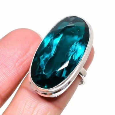 Апатит овальной формы драгоценный камень регулируемое кольцо ручной работы красивые ювелирные изделия FR 2193 - Изображение 1 из 4