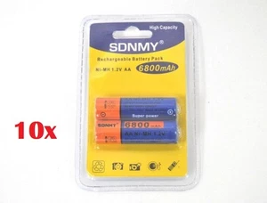 Paquete De 20 Pilas Baterías Estilo AA SDNMY Recargables 6800mah Ni-Mh 1.2v HSB - Imagen 1 de 1