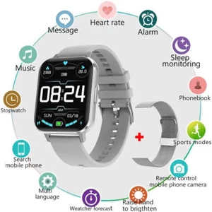 Smartwatch Heart Monitor Fitness Tracker waterproof Bluetooth Answer Call - Photo 1 sur 20