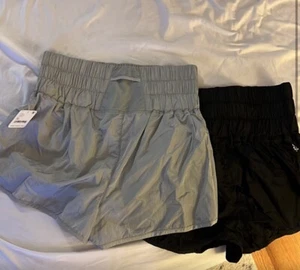 FP Movement The Way Home Shorts Bundle, Women's Sz Medium Silver (NWT) & Black - Picture 1 of 5