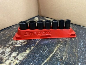 7 Piece 3/8" Drive 6-Point SAE Flank Drive Semi-Deep Impact Sockets w/ Mag Tray - Picture 1 of 4