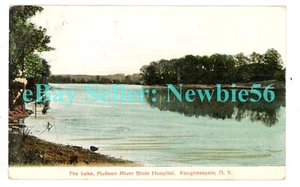 Poughkeepsie NY - HUDSON RIVER STATE HOSPITAL LAKE - Postcard - Picture 1 of 2