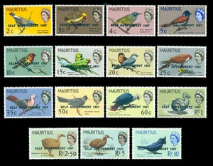 British Colonies - MAURITIUS 1967 BIRDS overprinted set - mint MNH** - Picture 1 of 2
