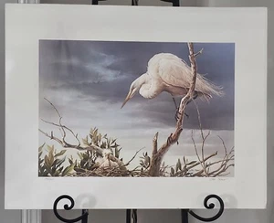 "Egret With Young" Signed And Numbered  Lithograph By Charles Rowe - Picture 1 of 23