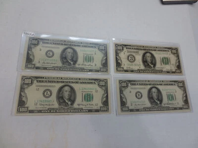 Lot of (4) Assorted $100.00 Federal Reserve Notes (1x1928 Gold on Demand, 3x1950 - Image 1 of 4