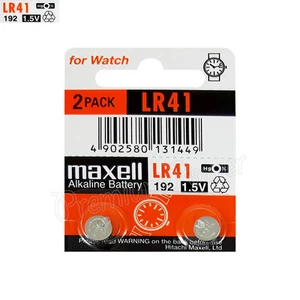 2 x Maxell Alkaline LR41 batteries 1.5V 192 AG3 392 192A L736 SR41 Pack of 2 - Picture 1 of 1