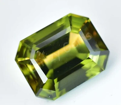 Natürlich Zweifarbig ( Gelb & Grün) Turmalin 12.20 Karat Smaragd Zertifiziert - Bild 1 von 4