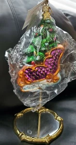 Ornamento Radko "Trimmed to Travel" con etichette e scatola originale - Foto 1 di 3