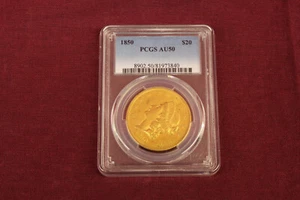 1850 AU50 PCGS Liberty Double Eagle $20 Gold Coin - Picture 1 of 2