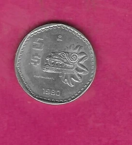 MEXICO MEXICAN KM485 1980 OLD VINTAGE UNCIRCULATED-UNC MINT 5 PESO COIN - Picture 1 of 1