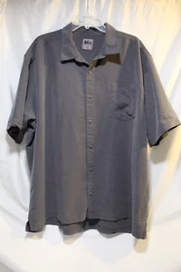REI Button-up Collared Shirt Gray Men's XXL Short Sleeve Pocket LOGO Outdoors - Picture 1 of 12